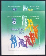 ** 1983 Téli Olimpia Blokk Kékeszöld Helyett Zöld Háttér - Sonstige & Ohne Zuordnung