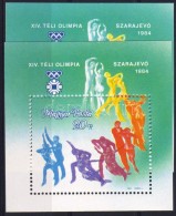 ** 1983 Téli Olimpia Blokk Kékeszöld Helyett Zöld Háttér - Andere & Zonder Classificatie