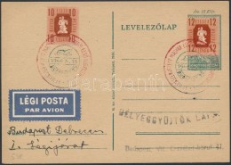 1946 Légi LevelezÅ‘lapon Forint-fillér 10f és 12f Bérmentesítéssel... - Other & Unclassified