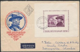 1950 Bélyegnap (23.) Blokk Légi FDC-n (8.500) - Sonstige & Ohne Zuordnung