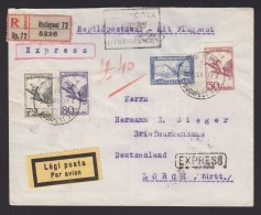 1927 Expressz Ajánlott Légi Levél Lorchba 'BUDAPEST-MÜNCHEN' Légi... - Andere & Zonder Classificatie