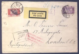 1926 Légi Levél Londonba 'BUDAPEST-KÖLN' Légi Irányító... - Other & Unclassified