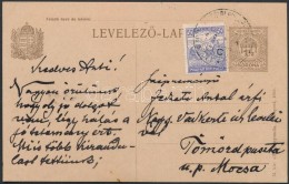 1922 (4. Díjszabás) Díjkiegészített Díjjegyes LevelezÅ‘lap - Other & Unclassified