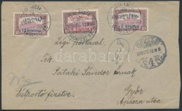 1920 (2. Díjszabás) Légi Posta Teljes Sor Légi Levélen GyÅ‘rbe / Mi 319-321 On... - Other & Unclassified
