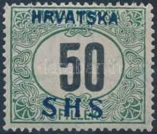 * SHS 1918 Feketeszámú Portó 50f VII/a. Vízjellel (54.000) / Mi P34y Watermark VII/a.... - Sonstige & Ohne Zuordnung