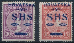 * SHS 1918 Koronázás 10f, 15f (54.000) / Yugoslavia Mi 64-65 Signed: Bodor - Sonstige & Ohne Zuordnung