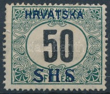 (*) SHS Horvátország 1918 Feketeszámú Portó 50f VII/a. Vízjellel, Bodor... - Sonstige & Ohne Zuordnung