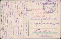 1918 Tábori Posta Képeslap 'Kommando De Offizierskurse Der K.u.k. 1. Armee' + 'EP 265' - Sonstige & Ohne Zuordnung