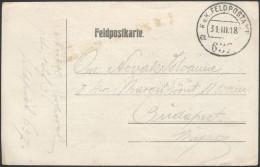 1918 Tábori Posta LevelezÅ‘lap / Field Postcard 'FP 637 A' - Sonstige & Ohne Zuordnung