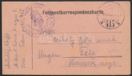 1917 Tábori Posta LevelezÅ‘lap / Field Postcard 'K. KIR. 8. HONVÉD TÁBORI ÁGYUS EZRED... - Altri & Non Classificati