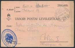 1915 Tábori Posta LevelezÅ‘lap 'K.U.K. 8tes KAVALLERIEBRIGADEKOMMANDO' + 'TP 89' - Sonstige & Ohne Zuordnung