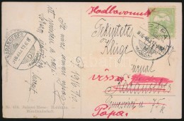 1916 Képeslap Karánsebesre, 'Hadbavonult' Megjegyzéssel Visszaküldve / Postcard To... - Sonstige & Ohne Zuordnung