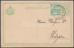 1913 Díjkiegészített Díjjegyes LevelezÅ‘lap Svájcba / PS-card With Additional... - Sonstige & Ohne Zuordnung