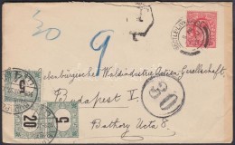 1909 Levél Angliából 30f PortóbélyegzÅ‘vel és 10f + 20f Portóval - Sonstige & Ohne Zuordnung