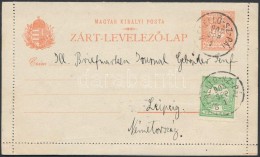 1908 Zárt Díjjegyes Díjkiegészítve Németországba 'KERELLÅ' - SZ.... - Sonstige & Ohne Zuordnung