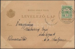 1908 2kr Díjjegyes Millenniumi Képeslap 5f Turul Bélyeggel Felülragasztva /  2kr PS-card... - Other & Unclassified