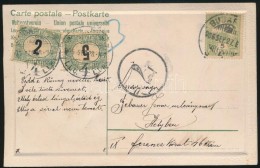 1906 Képeslap '7' PortóbélyegzÅ‘vel + 2f +5f Portóval / Postcard With 7f Postage Due - Sonstige & Ohne Zuordnung