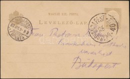 1893 2kr Díjjegyes LevelezÅ‘lap BRASSÓ - BUDAPEST 40 SZ. Vasúti és 'BUDAPEST /... - Sonstige & Ohne Zuordnung