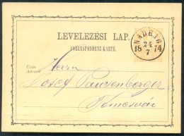 1874 Díjjegyes LevelezÅ‘lap / PS-card 'NADRAG' - Temesvár - Andere & Zonder Classificatie