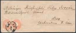 1863 2 X 5kr Levélen 'ERLAU' - Pest - Andere & Zonder Classificatie