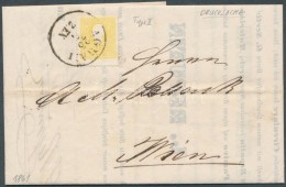 1861 2kr II. Sárga / Yellow, élénk SzínÅ± Bélyeg Nyomtatványon (teljes... - Sonstige & Ohne Zuordnung