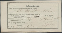 1858 Aufgabs Recepisse 'SZOMBATHELY' - Other & Unclassified