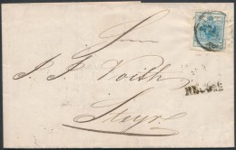 1856 3kr + 6kr Ajánlott Levélen 'PESTH' - 'STEYR' - Other & Unclassified