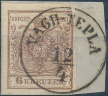 1850 6kr HP III. Jobb FelsÅ‘ Sarok Bevágva / Cut On The Right Corner 'VÁGH-TEPLA' Gudlin: 500p - Sonstige & Ohne Zuordnung