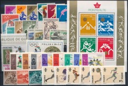 ** 1957-1976 Sport Motívum 34 Db Klf Bélyeg + 1 Db Blokk Stecklapon - Andere & Zonder Classificatie