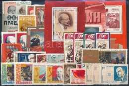 ** 1947-1982 Lenin Motívum 27 Db Bélyeg, Közte Teljes Sorok + 3 Db Blokk Stecklapon - Altri & Non Classificati