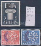 ** Svájc 1959 Európai PTT-Konferencia Sor Mi 679-680 + Ausztria 1960 Europa CEPT Mi 1081 - Sonstige & Ohne Zuordnung