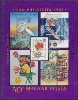 ** 1989 Pro Philatelia Bélyegkincstár Blokk Fekete Sorszámmal (10.000) - Sonstige & Ohne Zuordnung