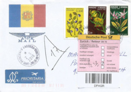 Lettre (drapeau Andorran) Adressée En Allemagne Et Retour - Maschinenstempel (EMA)