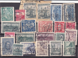 #134   LOT  22 X STAMPS, PERFINS,  MINT AND USED, CZECHOSLOVAKIA. - Perforiert/Gezähnt