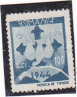 #134   OLD REVENUE STAMPS,  1944, 100 LEI, ROMANIA, MNH**. - Fiscali