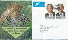 Africa > South Africa Envelope ParAvion And Stamps Mandela.aerograma Motive Big Cats (cats Of Prey) - Lettres & Documents
