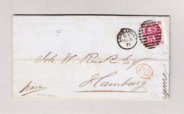 GB London Lombard St. 5.8.1871 Brief Mit Inhalt Nach Hamburg Mit 3 Pence E.F. - Covers & Documents