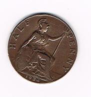 °°°  GREAT BRITAIN  1/2 PENNY  1924 - C. 1/2 Penny