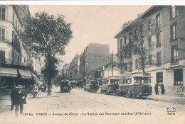 CPA 75 PARIS XVII 17ème Arrondissement Avenue De Clichy Station Des Nouveaux Autobus - Distrito: 17