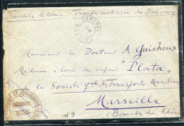 DAHOMEY - LETTRE EN FM TROUPES MOBILISÉES DU DAHOMEY POUR MARSEILLE EN 14/18 - B - Covers & Documents