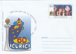 46719- LICURICI PUPPETS THEATRE ANNIVERSARY, CHILDRENS, COVER STATIONERY, 2005, MOLDOVA - Puppets