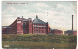 US Federal Prison In Atlanta Georgia, C1900s Vintage Postcard Sent Georgia To Alaska Territory - Bagne & Bagnards