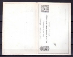 Etat Indépendant Du Congo , Palmiers, Carte Postale Réponse Payée  Neuve - Stamped Stationery