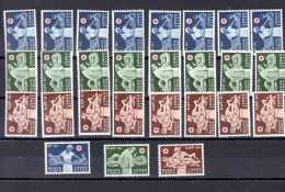 Croix-Rouge, 9 X  341 / 343**, Cote 36 €, - Unused Stamps