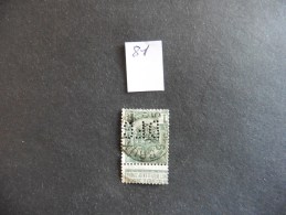 Belgique  :Perfins :timbre N° 81  Perforé   D F C  Oblitéré - Sin Clasificación