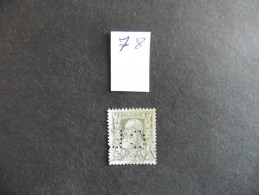 Belgique  :Perfins :timbre N° 78  Perforé   C L   Oblitéré - Sin Clasificación