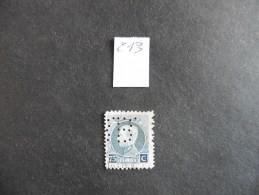 Belgique  :Perfins :timbre N° 213  Perforé    Oblitéré - Sin Clasificación