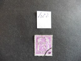 Belgique  :Perfins :timbre N° 422  Perforé   L D   Oblitéré - Sin Clasificación