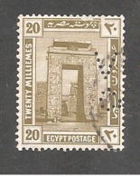 Perfin Perforé Firmenlochung Egypt YT50 VO Co Vacuum Oil Company - 1915-1921 Britischer Schutzstaat