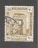 Perfin Perforé Firmenlochung Egypt YT50 VO Co Vacuum Oil Company - 1915-1921 Britischer Schutzstaat